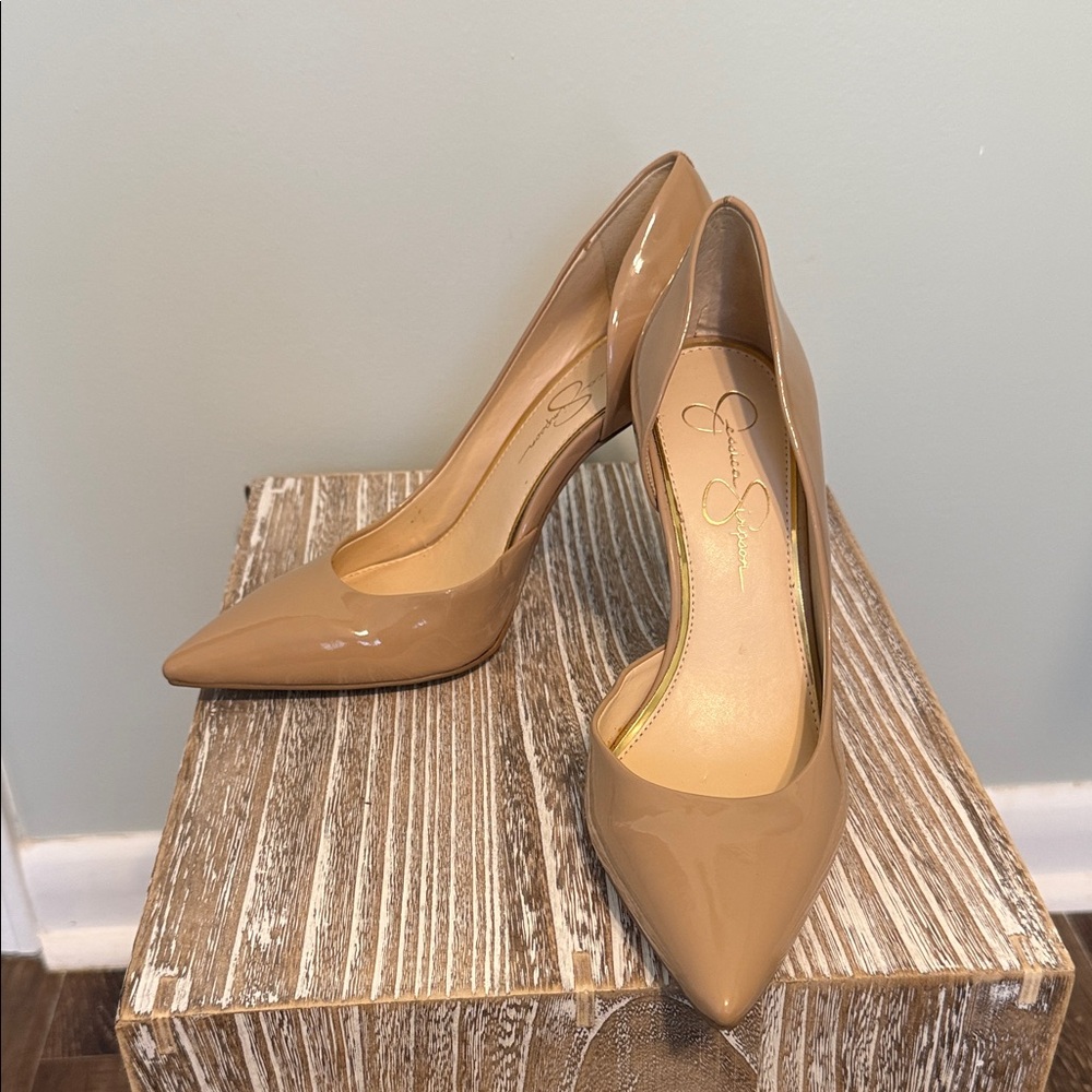 Jessica Simpson Nude Patent Heels